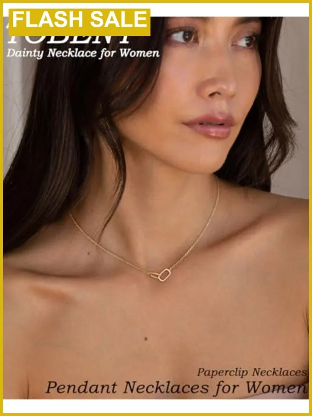 14k Gold Plated Paperclip Necklace with Lobster Clasp and 2.4 Inch Extension